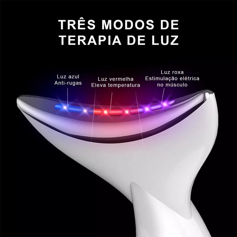 Massageador de Pele LED Rejuvenescedor - Zibow